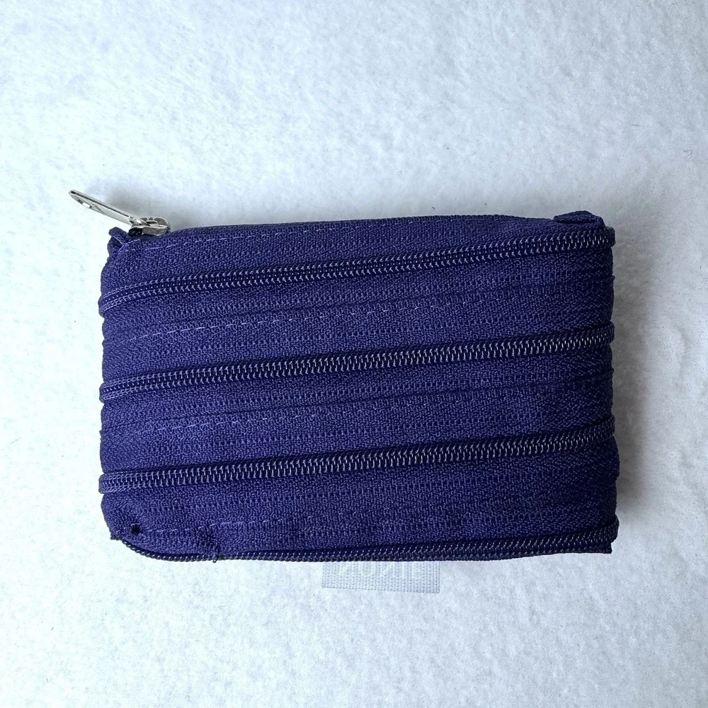 Zipper Wallet By Nonie‎ Zip Around Blue Purple Coin Pouch 4.5